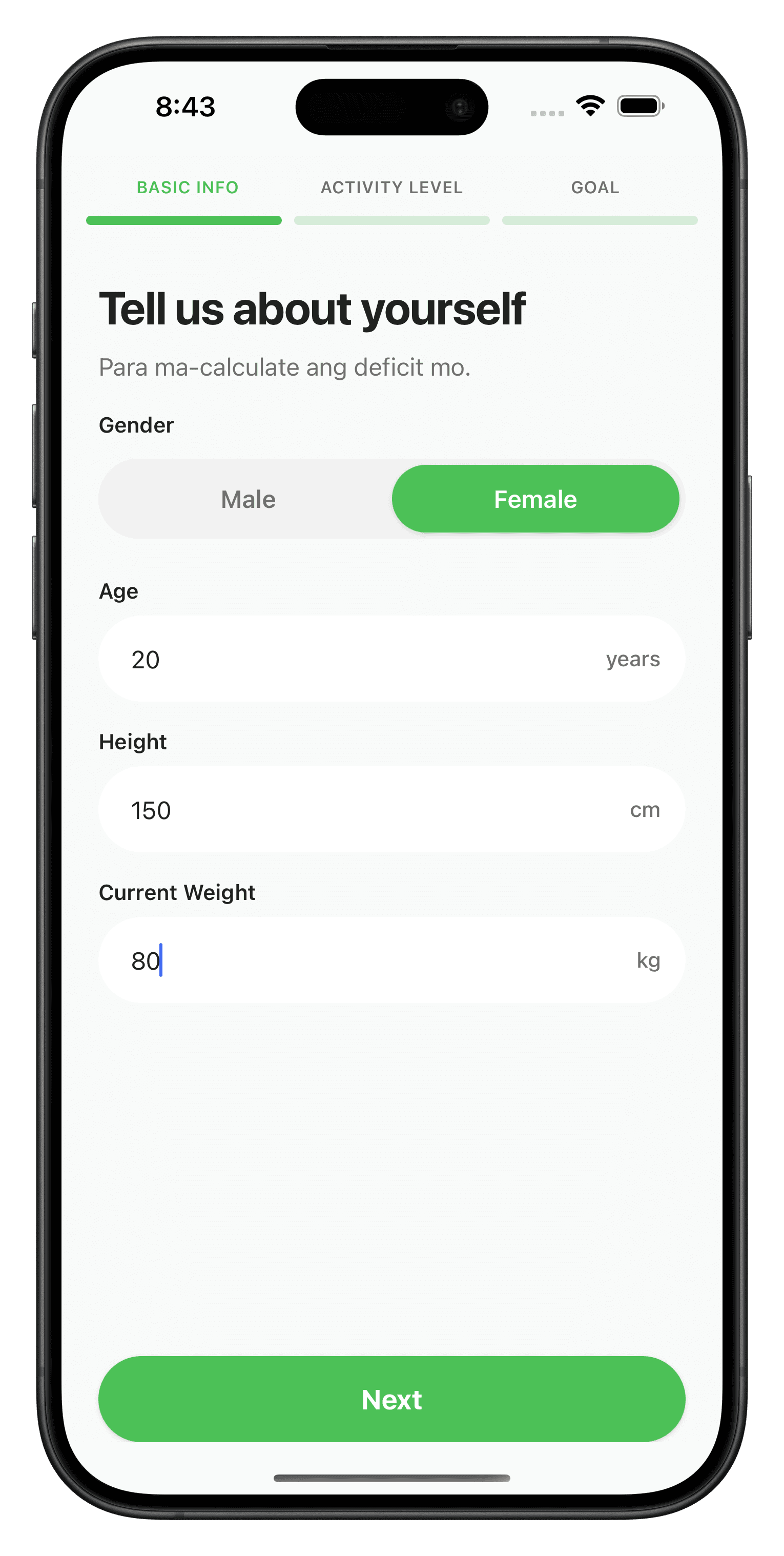 Onboarding basic info